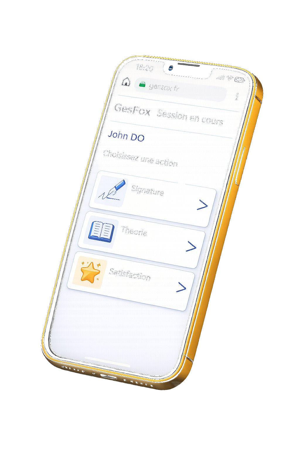 Application stagiaire GESFOX – logiciel formation CACES SST – Signature numérique, évaluation théorique, questionnaire satisfaction