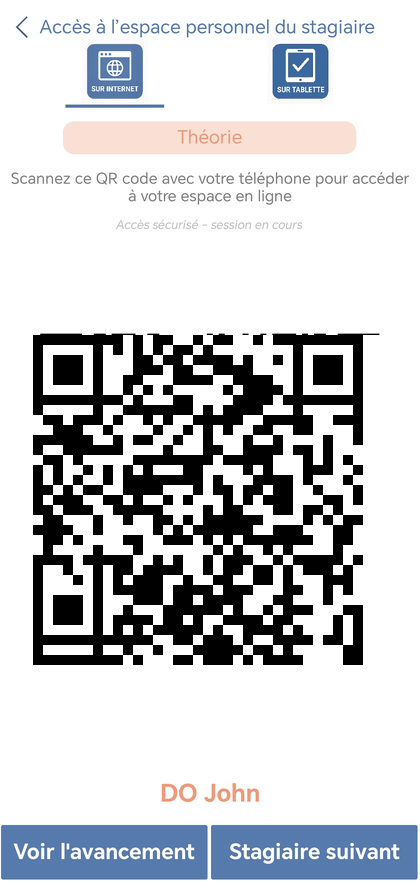 QR code accès stagiaire formation CACES SST logiciel mobile organisme formation terrain